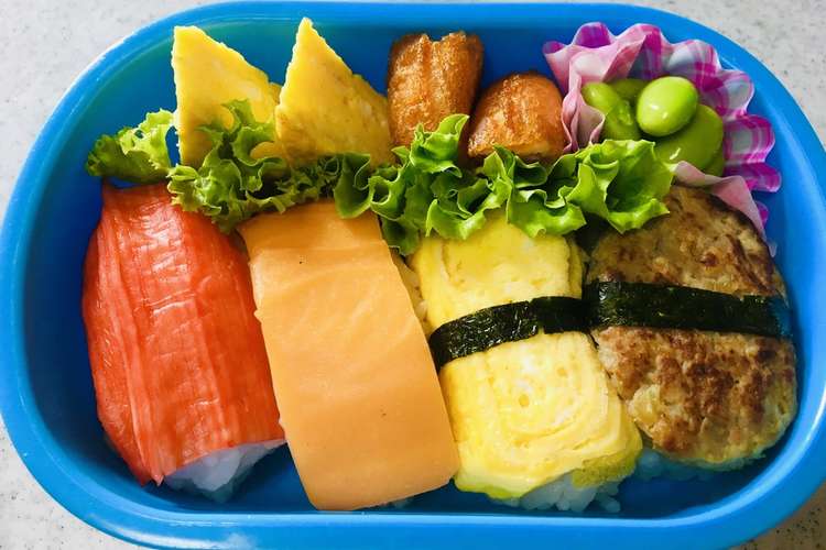 お寿司風 おにぎりのキャラ弁 レシピ 作り方 By まるもりあーや クックパッド