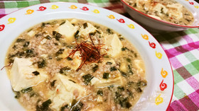 簡単【和風!麻婆豆腐ガーリック味噌風味】