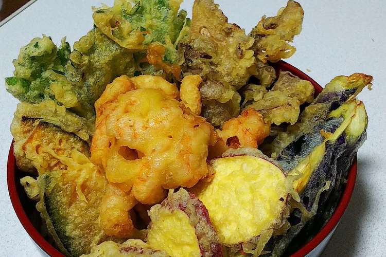 5種の彩り野菜と芝海老の天丼 レシピ 作り方 By Sakanaにいさん クックパッド 簡単おいしいみんなのレシピが365万品