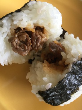 男子高生弁当☆牛肉のしぐれ煮おにぎり♫