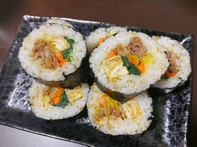 最強やみつき!韓国風のり巻き(キンパ)