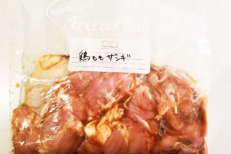 下味冷凍 鶏ももザンギ風1枚揚げ レシピ 作り方 By 緋色98 クックパッド 簡単おいしいみんなのレシピが356万品