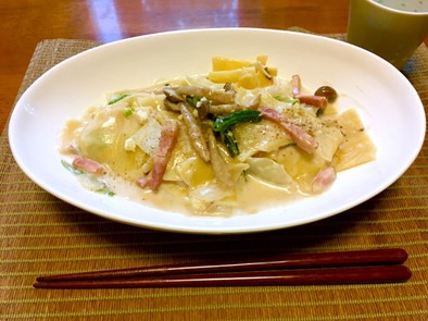 白菜とベーコンのクリームラザニア☆箸でもの写真