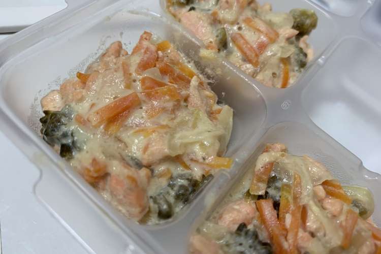 離乳食完了期 鮭と野菜の豆乳煮込み風 レシピ 作り方 By つむぎんまん クックパッド 簡単おいしいみんなのレシピが376万品