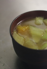 [両合村]ハスイモとカボチャの味噌汁