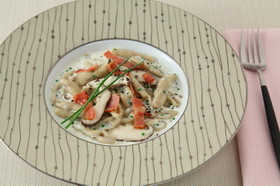 しいたけパスタのクリームソース