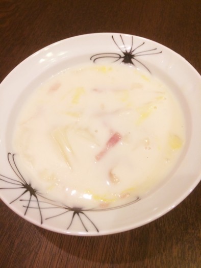 白菜と舞茸ベーコンのミルクスープ♪の写真