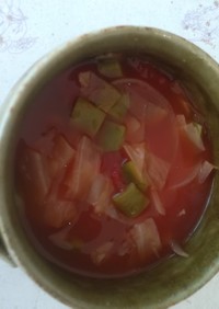 インゲンのトマトスープ