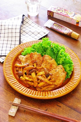豚肉とエリンギのガリバタしょうゆ焼き