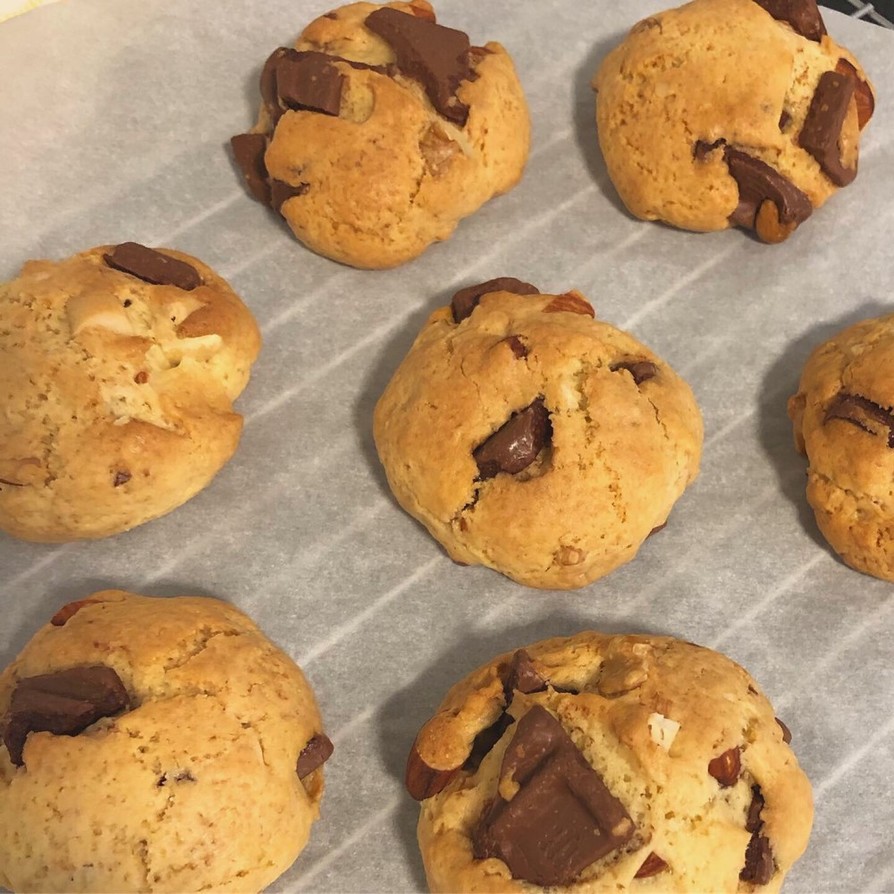 HMで簡単！柔らかチョコナッツクッキーの画像