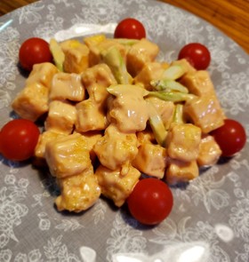節約おかず♪高野豆腐のエビマヨ風