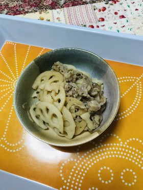 柿酢の牛肉とレンコン炒め煮