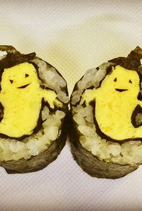 寿司型模様巻き（ハロウィン・オバケ)