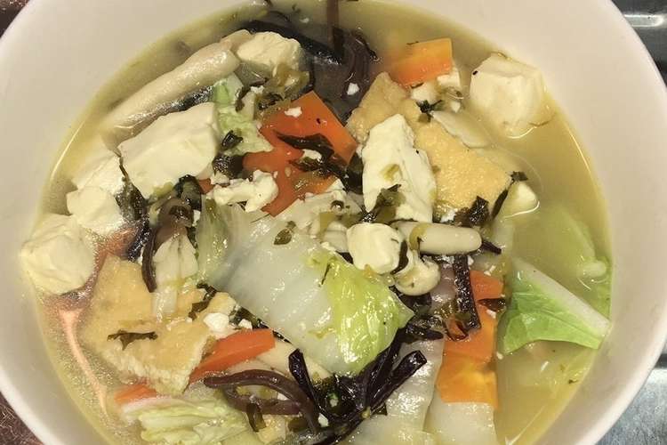豆腐と野菜と高菜漬けの花椒鶏白湯スープ レシピ 作り方 By 週末の炊出し クックパッド 簡単おいしいみんなのレシピが350万品