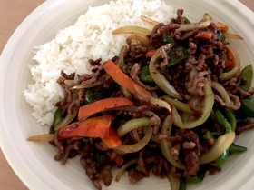 お財布に優しい合挽き肉で焼肉丼風