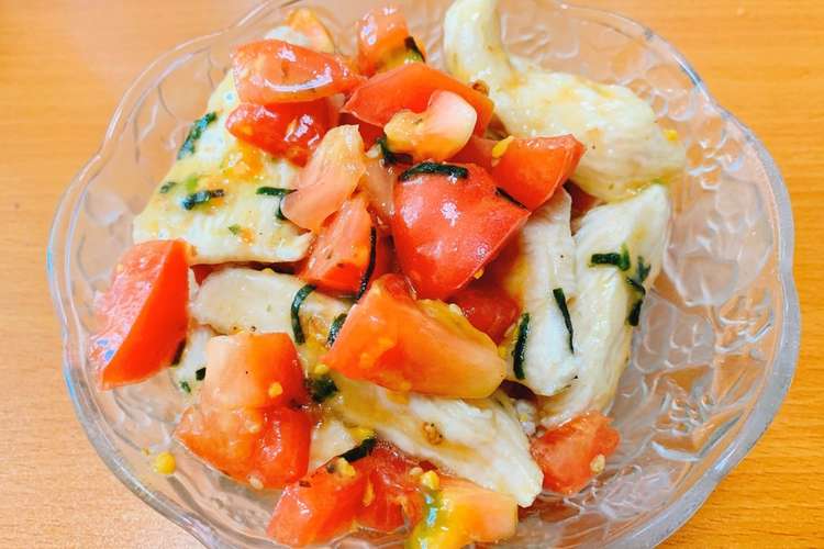 鶏むね肉のトマトのりたま和え レシピ 作り方 By 藤井２１ クックパッド 簡単おいしいみんなのレシピが354万品