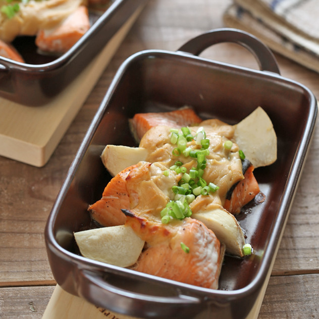 鮭と里芋の大豆ペースト味噌焼きの画像