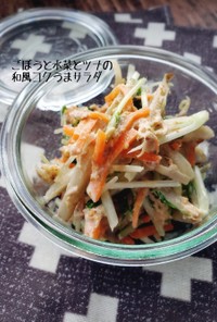 水菜とごぼうとツナの和風コクうまサラダ