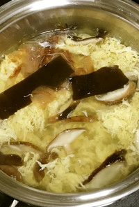 |昆布とカツオ出汁の溶き卵養生スープ|
