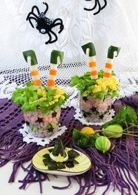 ハロウィン★魔女のカップ寿司