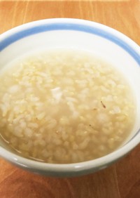 玄米と押麦の出汁のお粥☆圧力鍋