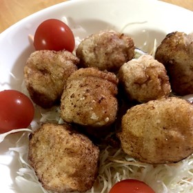 豚薄切り肉で一口チーズ唐揚げ