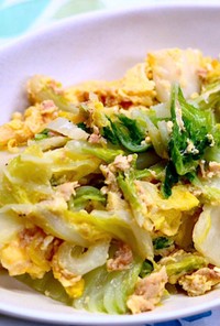 白菜とツナの卵炒め　簡単・時短・節約！