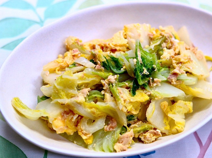 白菜とツナの卵炒め　簡単・時短・節約！の画像