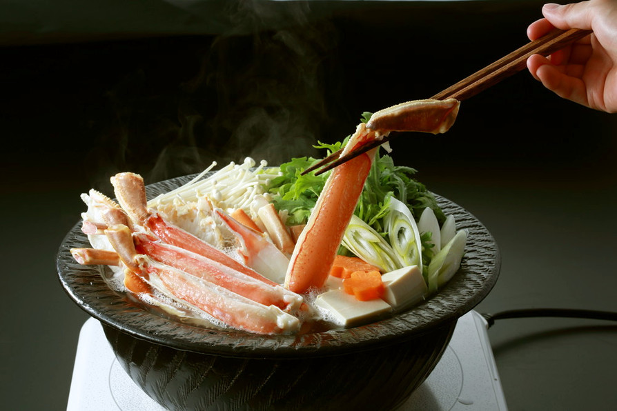 野菜たっぷりのカニ鍋の画像