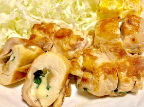 さっぱり美味しい!梅しそチーズ鶏肉巻き!