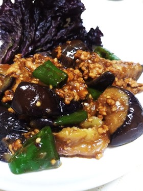 麻婆青椒茄子(茄子の肉味噌炒め)