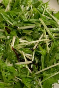 水菜と塩昆布の簡単サラダ