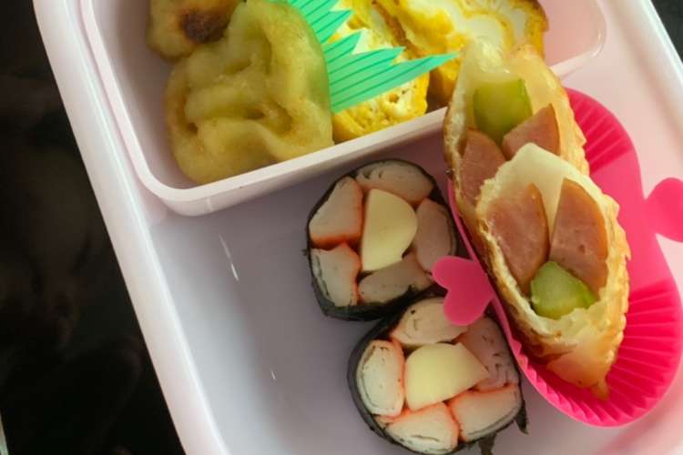 カニカマとチーズの花模様海苔巻き レシピ 作り方 By 食べてダイエット クックパッド