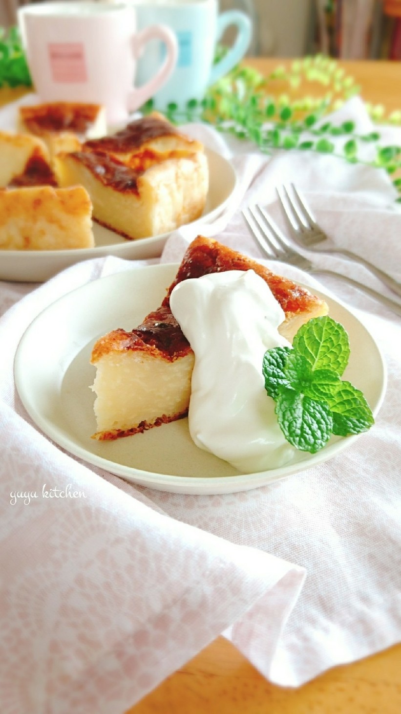 カルピスとお豆腐のベイクドチーズケーキ。の画像