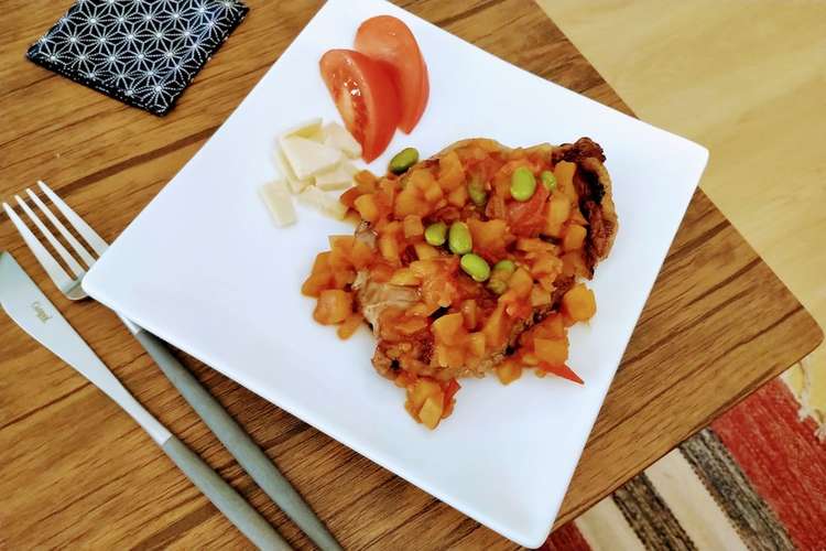 コストコの豚肉トマトソースがけ レシピ 作り方 By 高木純 クックパッド