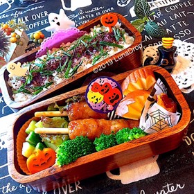 中学生 ハロウィン弁当 詰め方 1008