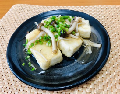 きのこのあんかけ豆腐の写真