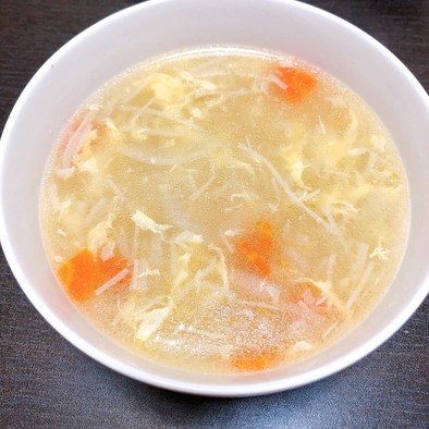 えのきと卵の中華スープの写真