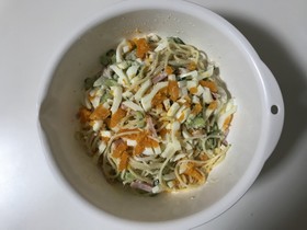 簡単楽チン☆箸が止まらないスパサラ☆