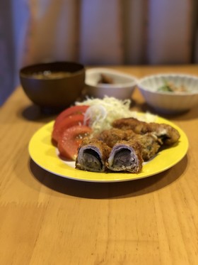 茄子の豚巻きチーズフライ