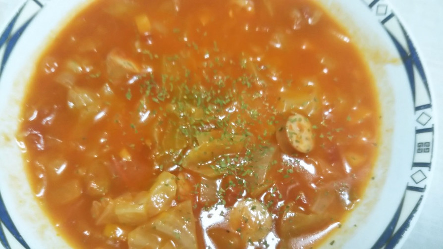 トマトとキャベツのスープの画像