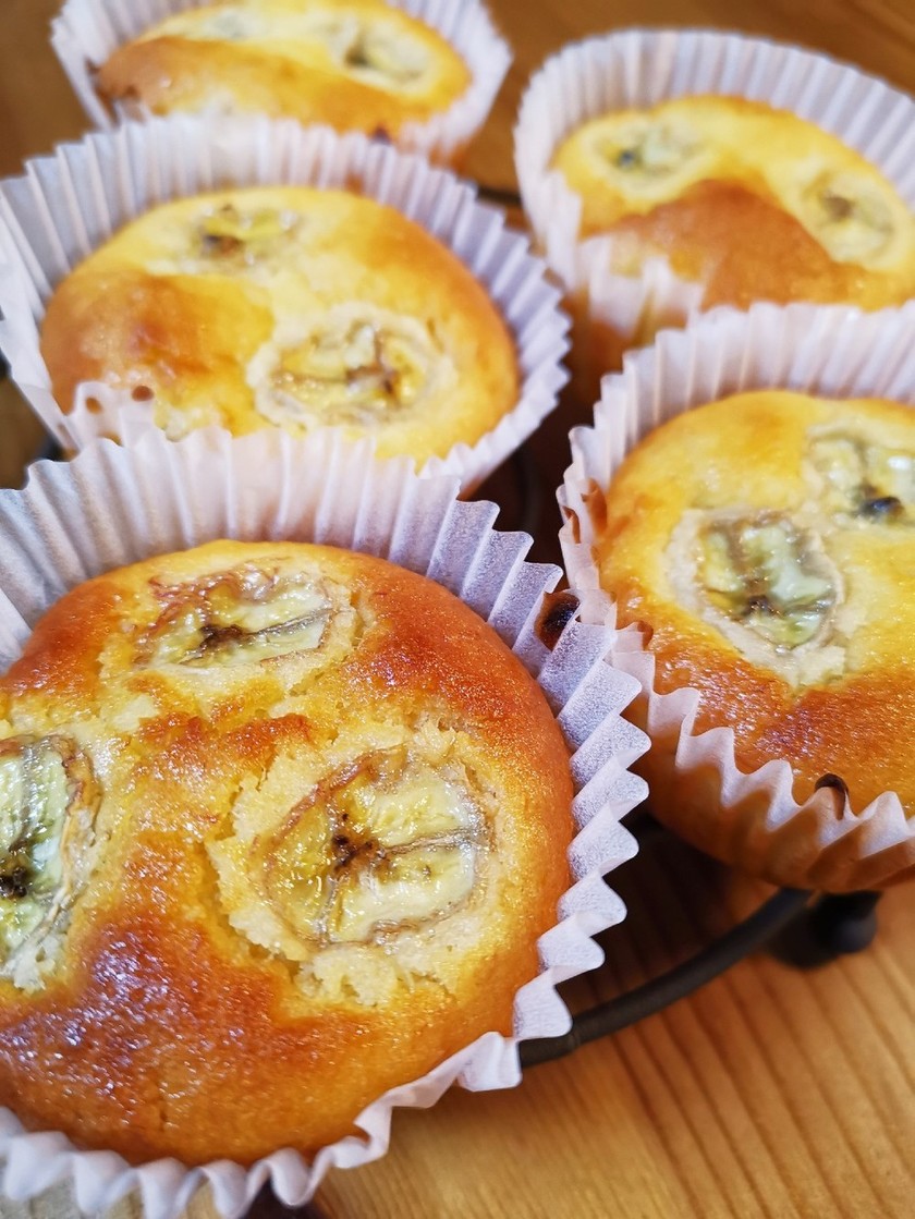 バナナクリームカップケーキのレシピ