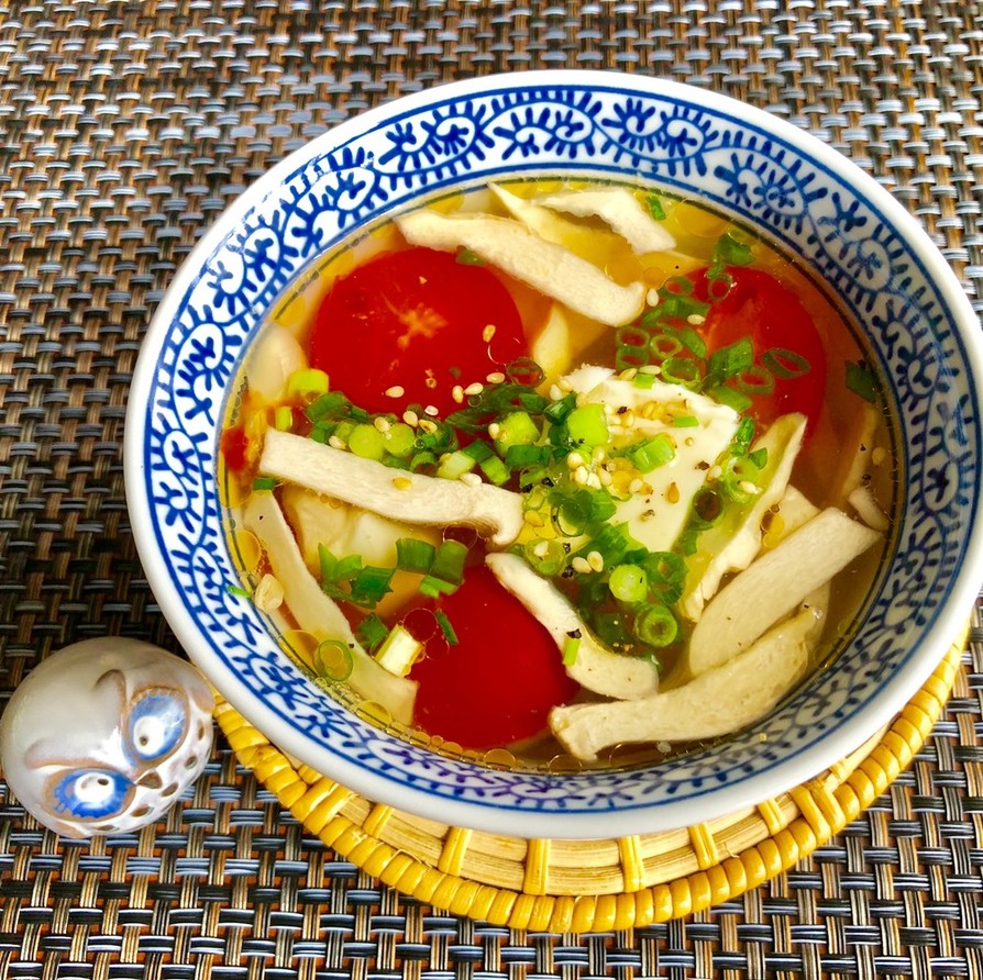 ポカポカ♡豆腐とトマトの中華スープの画像