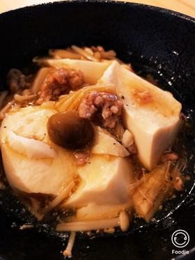 10分で出来る!豆腐のひき肉きのこ餡掛け