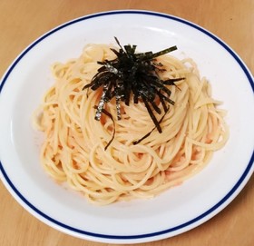 皿一つで出来る!たらこスパゲッティ