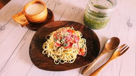 万能大葉ジェノベーゼソースの冷製パスタ