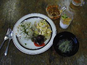 夏野菜の肉そぼろ味噌のせ