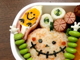 ハムたまゴースト ハロウィンお弁当に!