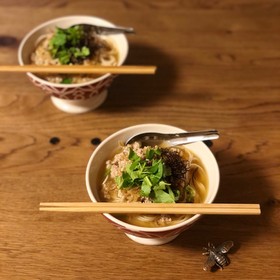 ちゃちゃっと⭐︎搾菜胡麻汁あったか素麺