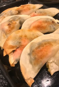 トースターで作れる！明太高菜チーズ餃子